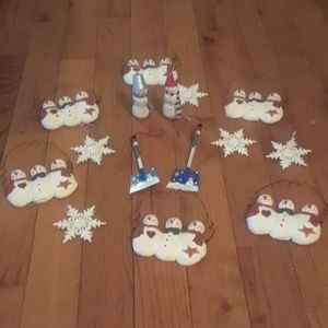 15 Piece Variety of Vintage Snowmen Ornaments.
